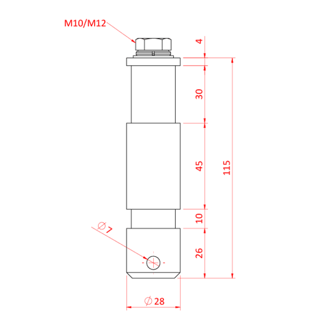 Doughty T74300 M10 Female Tv Spigot (Steel) (Euro Spec.) 