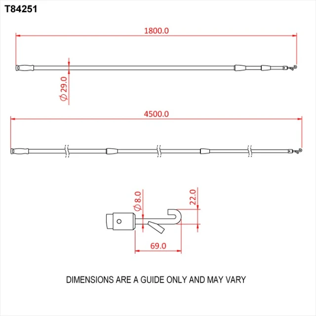 Doughty T84251 4.6M Telescopic Operators Pole (3 Section) 