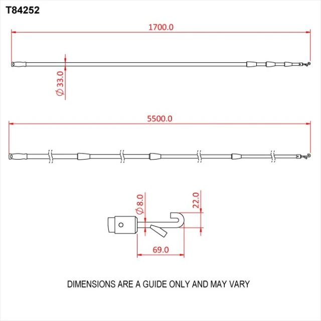 Doughty T84252 5.5M Telescopic Operators Pole (3 Section) 