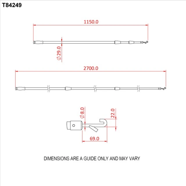 Doughty T84249 2.8M Telescopic Operators Pole (2 Section) 