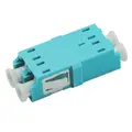 Adapter MM OM3 LC-DPX Aqua Uten flens, metall klips, keramisk hylse