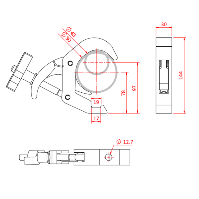 Dougthy T58501 Titan Quick Trigger Slimline Clamp Basic Black 