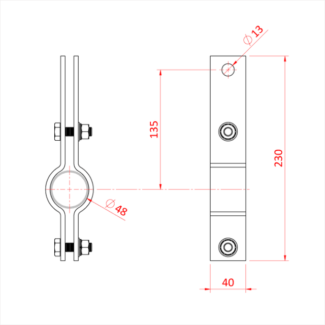 Doughty T32100 Hanging Clamp 48mm Silver 