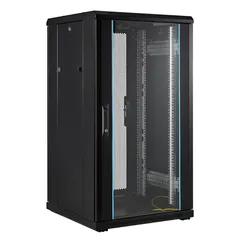 LinkIT Nettverksskap 22U Svart B600xD600xH1166, Glass - Perforert