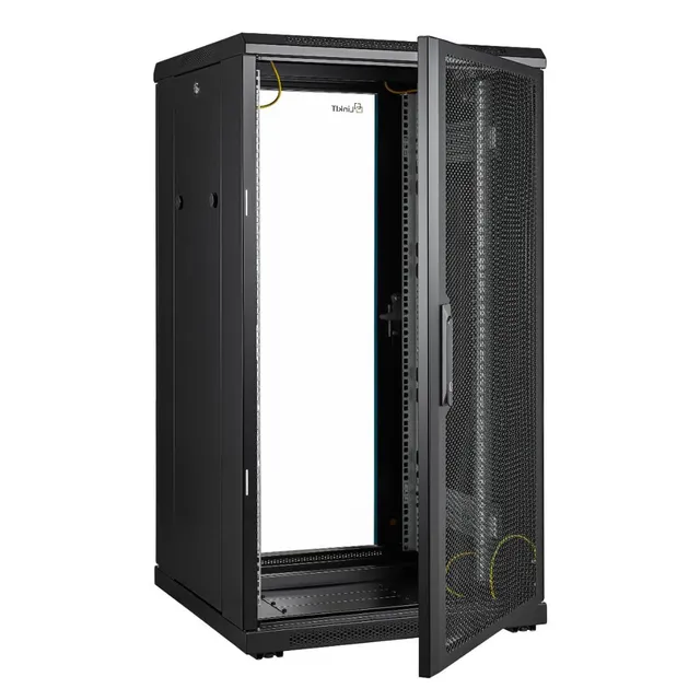 LinkIT Nettverksskap 22U Svart B600xD600xH1166, Glass - Perforert 