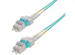 Fibersnor MM DPX LC/PC-LC/PC 2 m 50/OM3 BIF 2x ø2mm Aqua