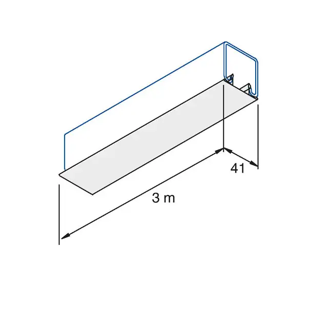 Unistrut P 1184 PVC, Dækliste til profil 41 x 3000mm Hvit 